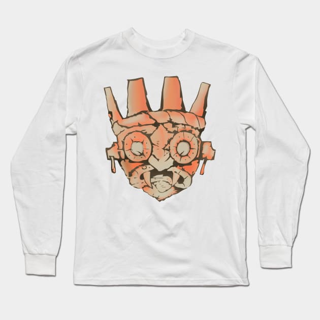 Aztec Mask of Tlaloc Long Sleeve T-Shirt by Scud"